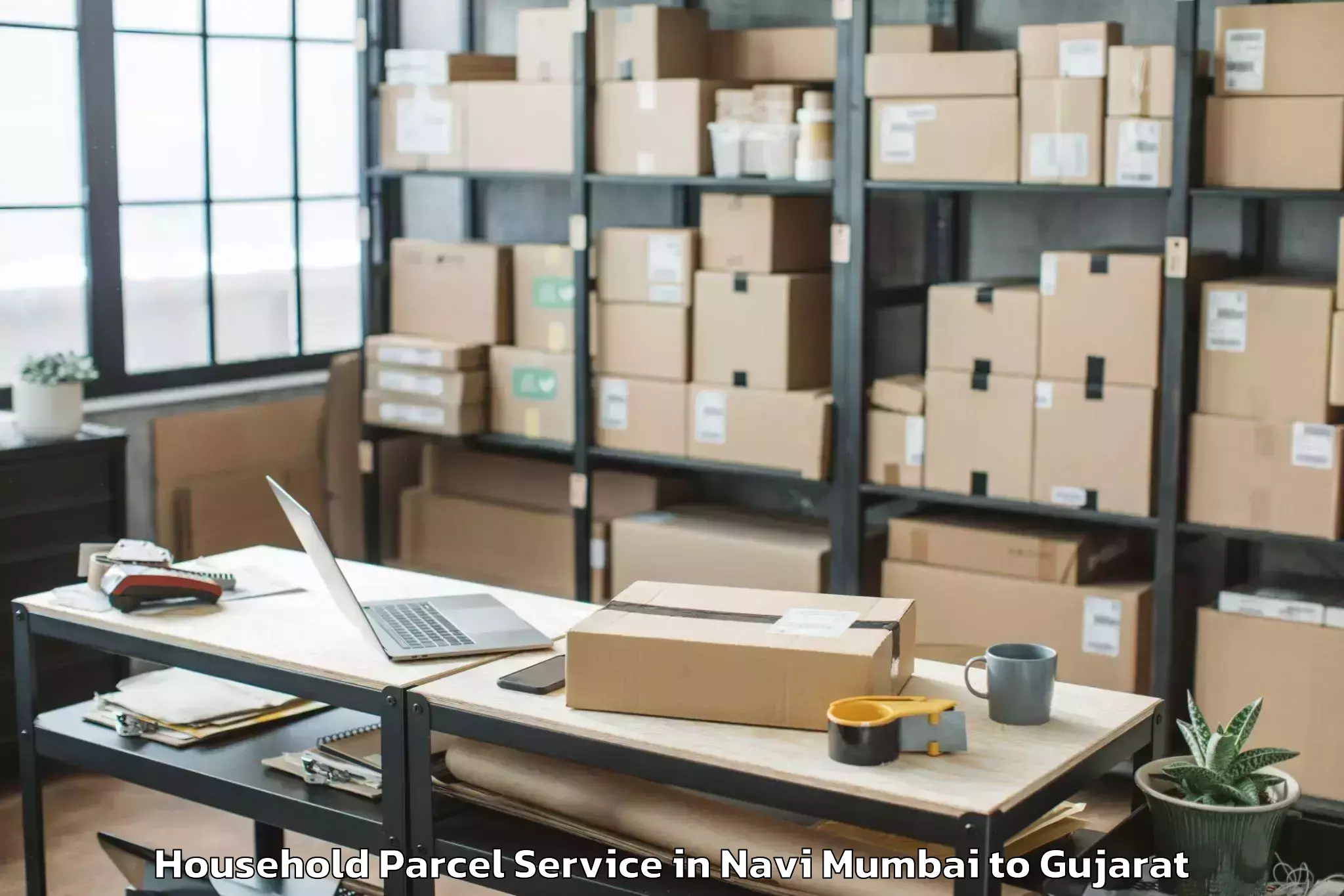 Top Navi Mumbai to Saurashtra University Rajkot Household Parcel Available